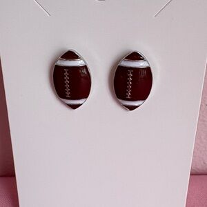 Football Shaped Stud Earrings NEW In Package